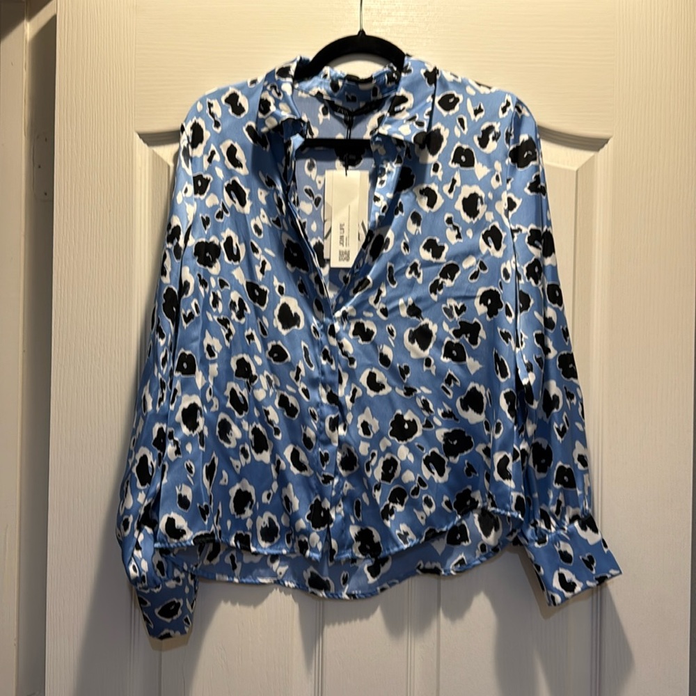 Zara leopard print blouse